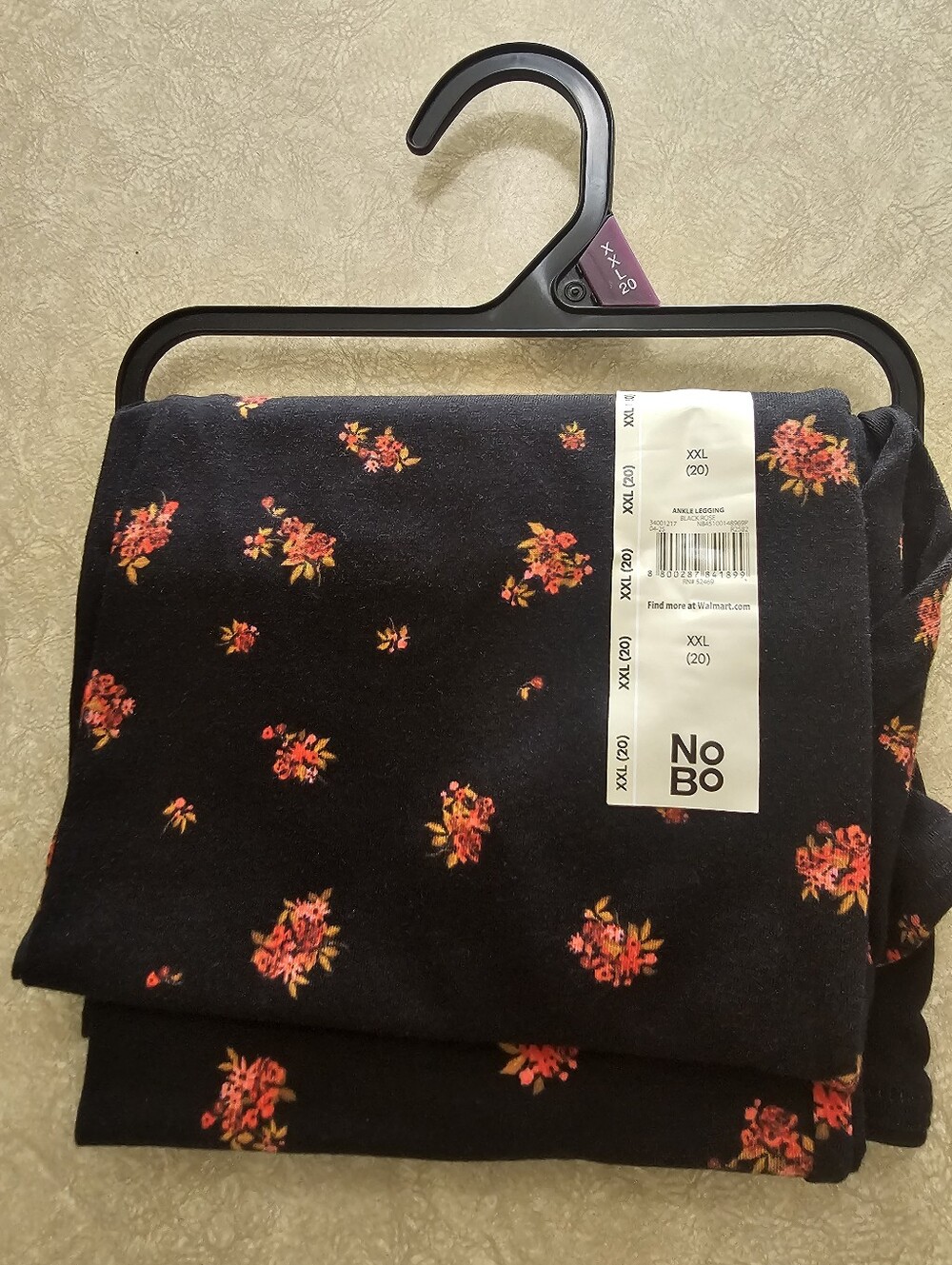 Women's Leggings Black Rose Size XXL